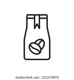 Pouch of Coffee Outline Icon Vector Illustration