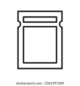 Pouch icon Flat vector set outline