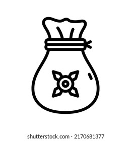 Pouch Icon. Line Art Style Design Isolated On White Background