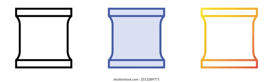 pouch icon. Linear, Blue Fill and Gradient Style Design Isolated On White Background