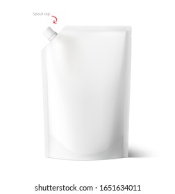 Pouch pack isolated on white background. Front view. Vector illustration. Can be use for template your design, promo, adv. EPS10.	