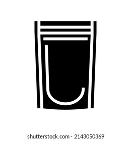 pouch plastic glyph icon vector. pouch plastic sign. isolated contour symbol black illustration