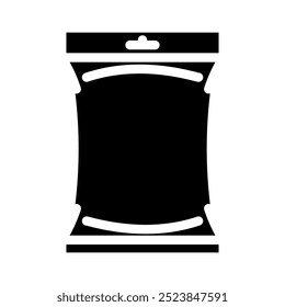 pouch plastic package glyph icon vector. pouch plastic package sign. isolated symbol illustration