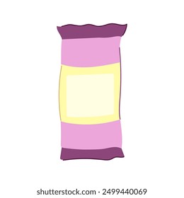 pouch snack pack cartoon. plastic sandwich, foil candy, sachet paper pouch snack pack sign. isolated symbol vector illustration