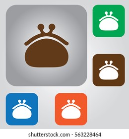Pouch Wallet icon, modern flat design
