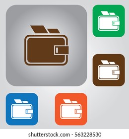 Pouch Wallet icon, modern flat design