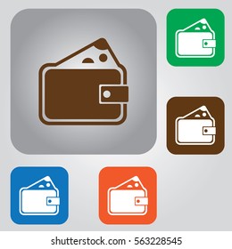 Pouch Wallet icon, modern flat design