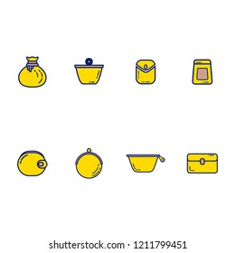 pouch and wallet logo template icons set