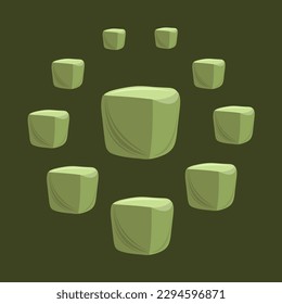 Poufs chair flat vector illustration. Cute poufs chair domestic living room vintage retro interior cartoon vector illustration for graphic design and decorative element