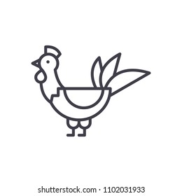 Poultry black icon concept. Poultry flat  vector symbol, sign, illustration.