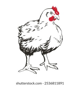 Poultry Broiler hen vector image tow color layer