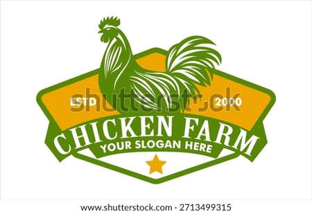 poultry chicken eggs farm abstract logo silhouette flat design vintage vector illustration