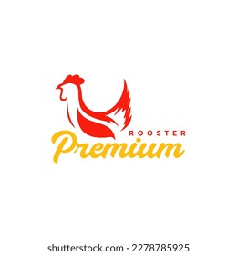 poultry chicken rooster meat comb modern simple shape logo design vector