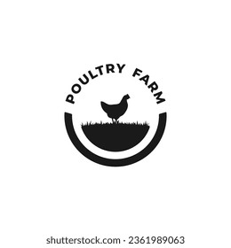 Poultry Farm Icon Vector or Chicken Farm Label Vector Isolated. For the purposes of a chicken farm company logo. Suitable for labeling the best quality chicken products. svg