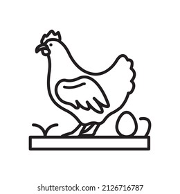 Poultry Farm Vector Outline Icon Design illustration. Agriculture and Farming Symbol on White background EPS 10 File