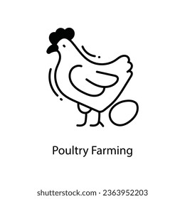Poultry Farming doodle Icon Design illustration. Agriculture Symbol on White background EPS 10 File