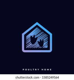 Poultry Home Illustration Vector Template. Suitable for Creative Industry, Multimedia, entertainment, Educations, Shop, and any related business