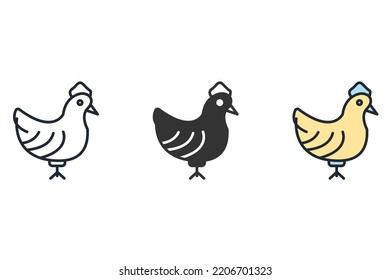 poultry icons  symbol vector elements for infographic web