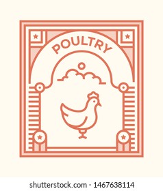 POULTRY AND ILLUSTRATION ICON CONCEPT