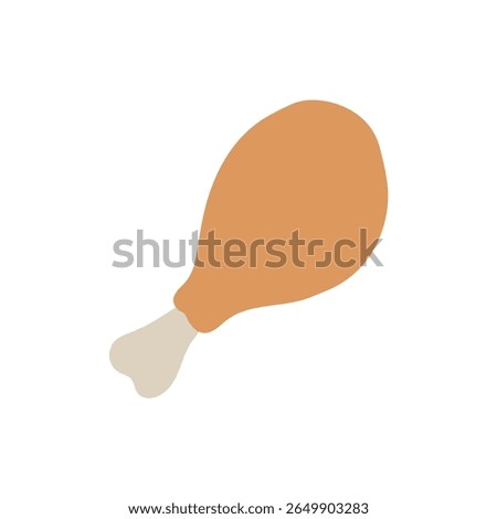 poultry leg fried chicken food meat with bone drumstick duck turkey emoji symbol sign icon vector illustration