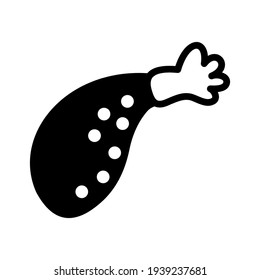 Poultry leg icon isolated vector illustration. High quality black style vector icon