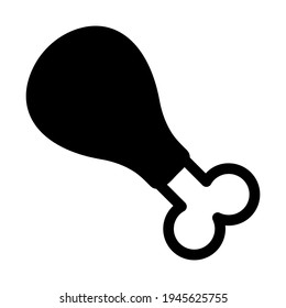 Poultry leg icon isolated vector illustration. High quality black style vector icon