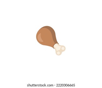 Icono aislado del vector de pata de aves de corral. Ilustración del emoticono de la pierna de aves de corral. Emotóxico aislado del vector de la pierna de aves de corral