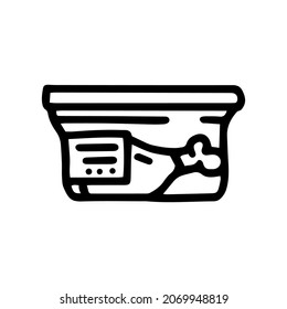 icono de la línea del paquete de aves de corral vector doodle simple
