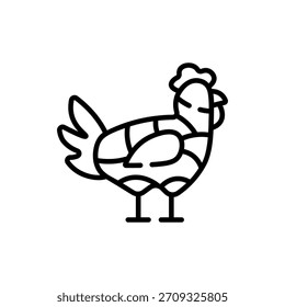 Símbolo de Vector de aves de corral para aves de corral, perfecto para granjas, huevos y animales