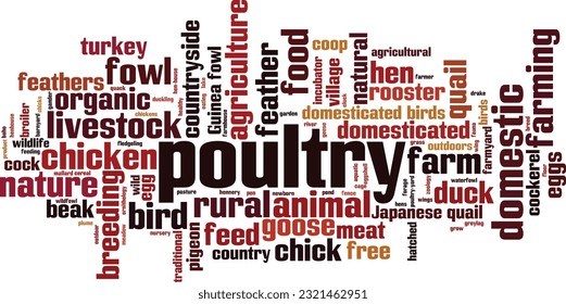 Poultry word cloud concept. Collage made of words about poultry. Vector illustration