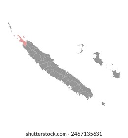 Poum commune map, administrative division of New Caledonia. Vector illustration.
