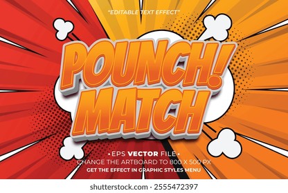 Pounch Match 3d text effect editable effect