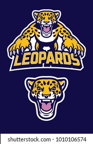 pounching leopard mascot