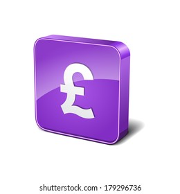 Pound 3d Rounded Corner Violet Vector Icon Button
