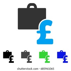 Pound Accounting flat vector pictogram. Colored pound accounting gray, black, blue, green pictogram versions. Flat icon style for application design.