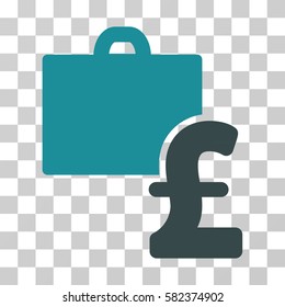 Pound Accounting vector icon. Illustration style is a flat iconic bicolor soft blue symbol on a transparent background.