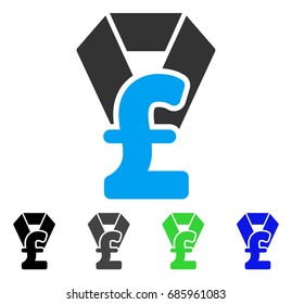 Pound Award flat vector pictogram. Colored pound award gray, black, blue, green pictogram versions. Flat icon style for web design.