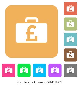 Pound bag flat icons on rounded square vivid color backgrounds.