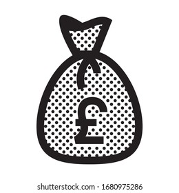 Pound Bag. Icon Filled with Dots.