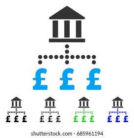Pound Bank Payments flat vector pictogram. Colored pound bank payments gray, black, blue, green pictogram variants. Flat icon style for graphic design.