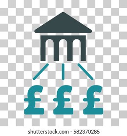 Pound Bank Structure vector icon. Illustration style is a flat iconic bicolor soft blue symbol on a transparent background.