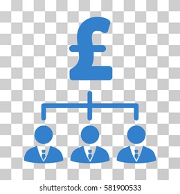 Pound Banker Links vector icon. Illustration style is a flat iconic cobalt symbol on a transparent background.