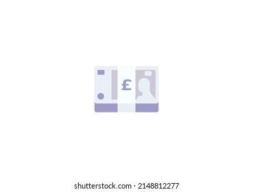 Pound Banknote Vector Isolated Emoticon. Sterling Pound Banknote Icon