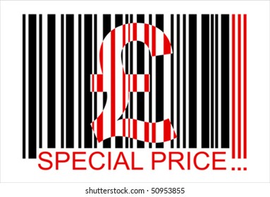 pound barcode,  special price Isolated over background and groups, vector ILLUSTRATION