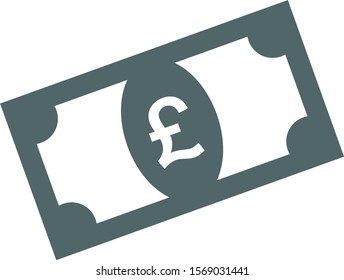 Pound bill icon. Vector illustration