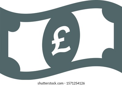 Pound bill icon. Vector illustration