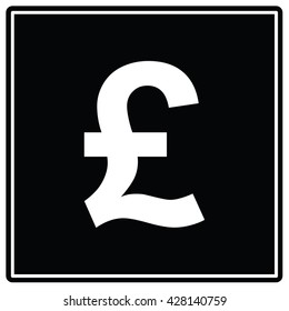 Pound black sign. Vector illustration