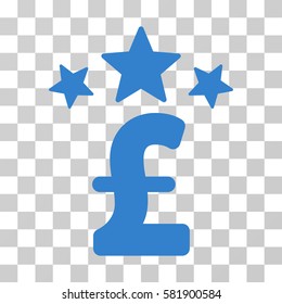 Pound Business Stars vector pictograph. Illustration style is a flat iconic cobalt symbol on a transparent background.