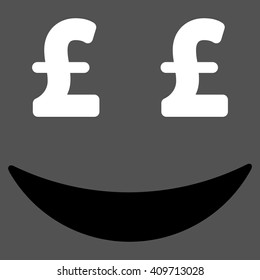 Pound Businessman Smile vector icon. 