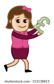 Pound - Cartoon Business Vector Illustrations